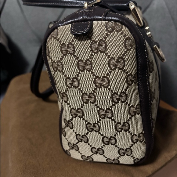 Gucci Brown Monogram Canvas Handbag - Picture 6 of 16